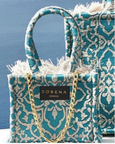 SANTORINI BLUE MINI TOTE BAG
