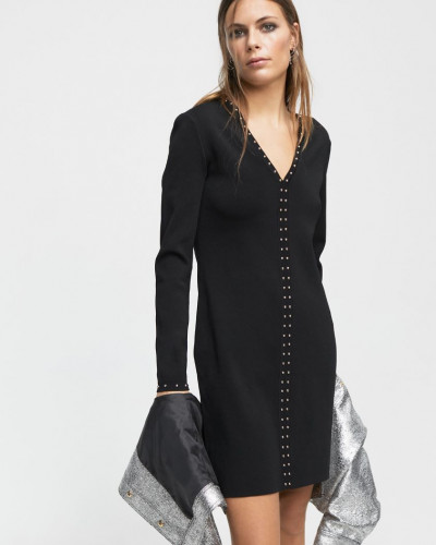 KNIT DRESS WITH STUDS