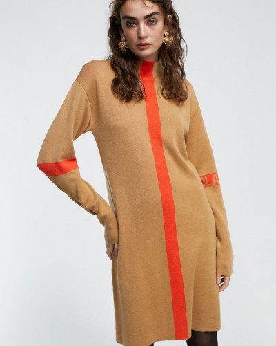 TWO-TONE KNIT DRESS