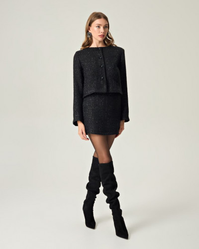 NOIR SOPHISTICATION TWEED MINI SKIRT