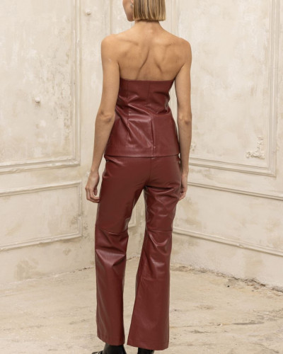 LEATHER AND SPICE PANTS BORDEAUX