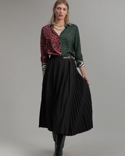 PLEATED MIDI SKIRT