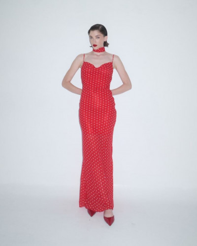 DRESS MAXI WITH POLKA-DOTS