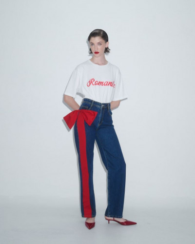 DENIM TROUSER WITH BOW
