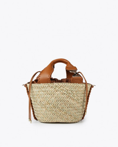 PALM LEAF TOTE BAG BROWN