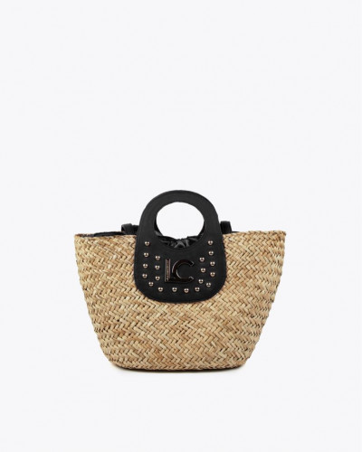 LARGE STUDDED TOTE BAG BLACK
