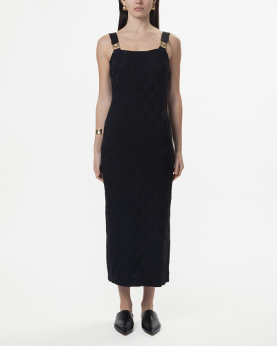 KNIT BLACK DRESS DETAIL STRAP