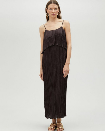 DARK BROWN LONG DRESS