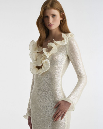 BRIDAL SEQUIN DRESS WHITE