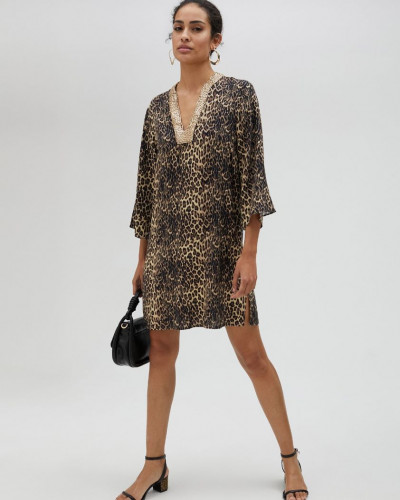 SHORT ANIMAL PRINT KURTA DRESS