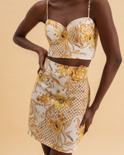 MARIGOLD LINEN BUSTIER