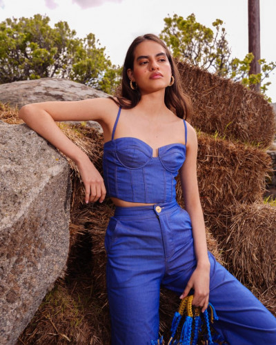 COBALT CHIC DENIM BUSTIER