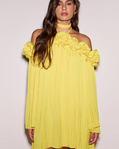DRESS SHORT OFF SHOULDER YELLOW