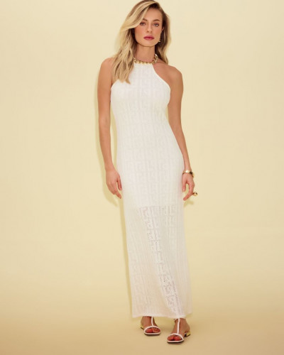 WHITE DRESS TRICOT SLEEVELESS SIGNATURE