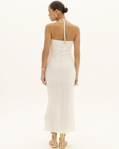WHITE DRESS TRICOT SLEEVELESS SIGNATURE