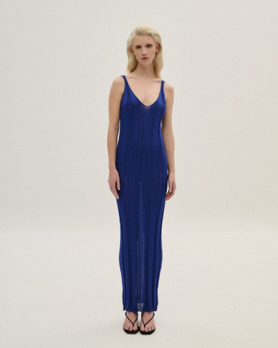 DRESS V MAXI LUREX