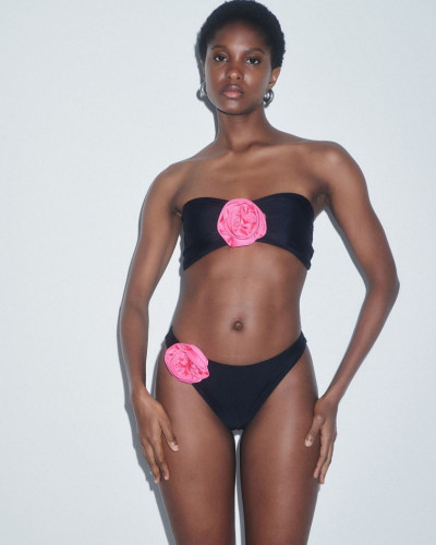 BIKINI SET FLOWER BLACK