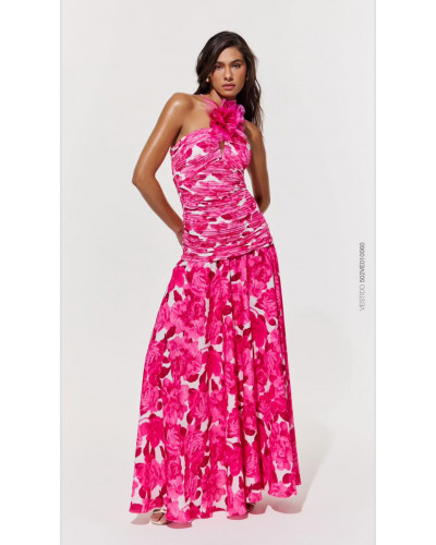 DRESS LONG STRAP PRINTED