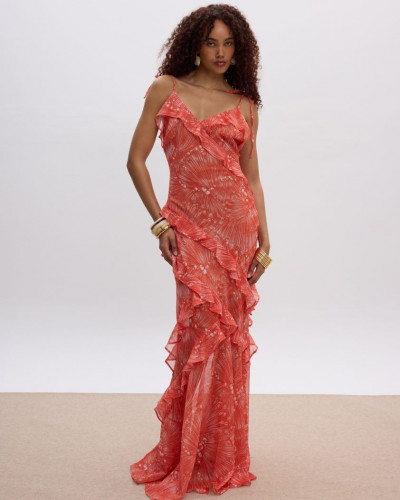 DESERT SUN RUFFLED DRESS