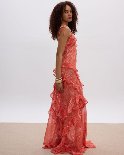 DESERT SUN RUFFLED DRESS