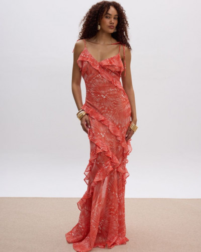 DESERT SUN RUFFLED DRESS