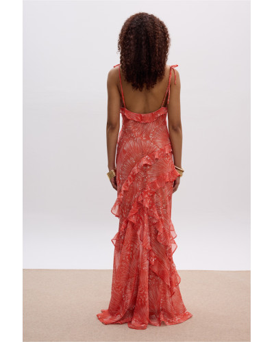 DESERT SUN RUFFLED DRESS