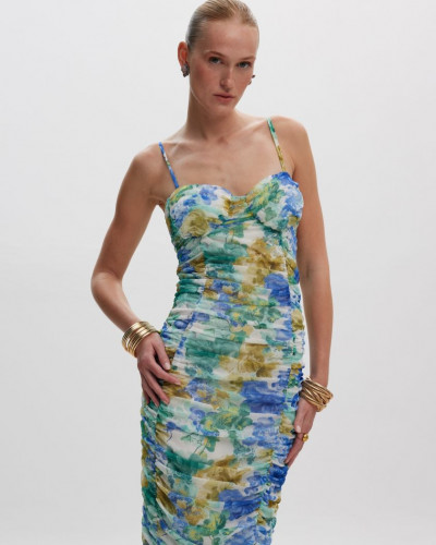 STEPHANIA MESH MIDI DRESS