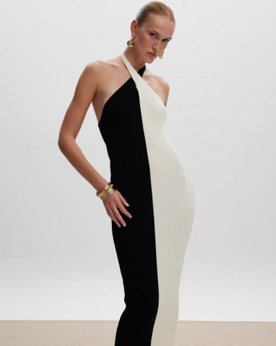 B&W KNIT DRESS