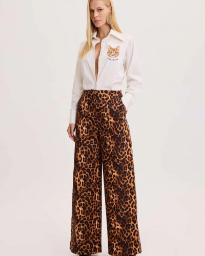 PANTS LEOPARD WIDE LEG