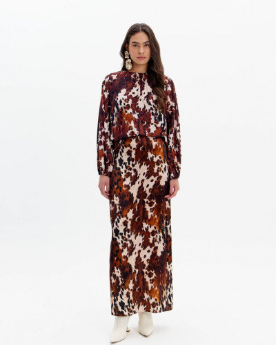 LONG STRAIGHT SKIRT PRINTED