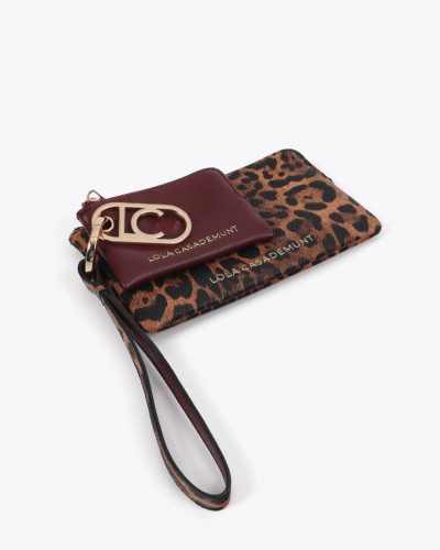 TWO-TONE WALLET WITH PURSE AND OVAL LOGO