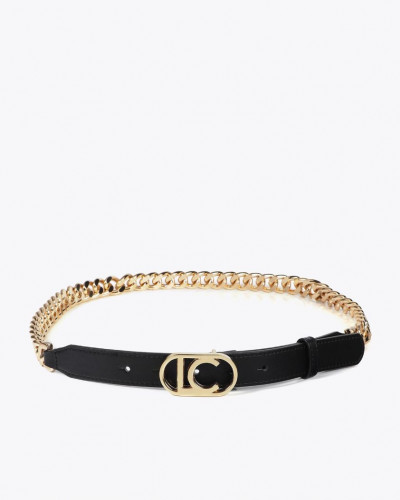 BLACK CHAIN BELT WITH OVAL...