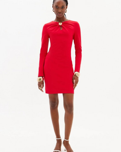 RED SHORT DRESS LONG SLEEVE