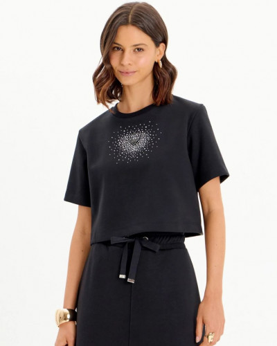 T-SHIRT BLACK LC STRASS