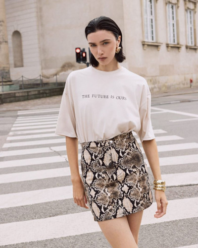 DENIM SKIRT MINI PYTHON