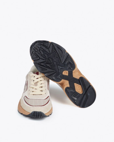 TRAINERS WITH RUNNING SOLE BEIGE AND BURGUNDY