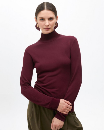 HIGH NECK SWEATER BURGUNDY