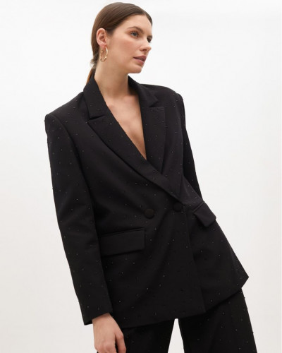 STRAIGHT FIT BLAZER WITH RHINESTONES