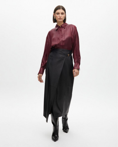 FAUX LEATHER PENCIL SKIRT