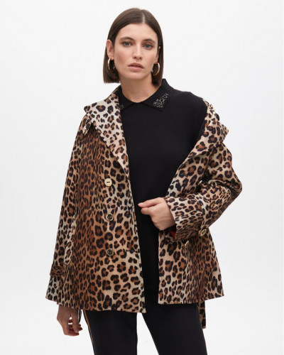 ANIMAL PRINT JACKET WITH BELT