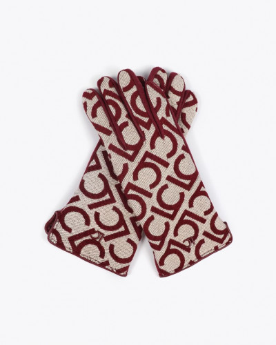 JACQUARD LOGO GLOVES