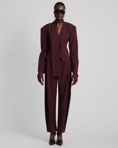 BLAZER WITH BELT BURGUNDY