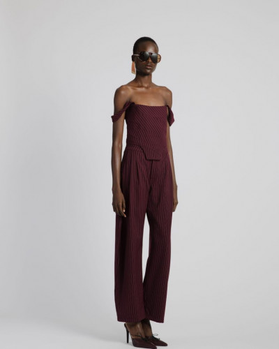 STRIPES BURGUNDY PANTS