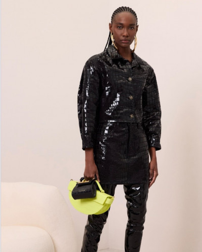 JACKET TWILL BLACK CROPPED