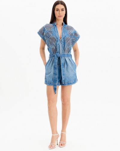 JEANS SHORT JUMPSUIT SLEEVELESS