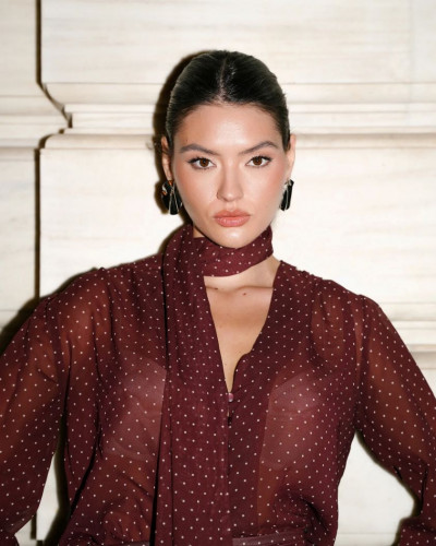 BURGUNDY POLKA DOTS SHIRT