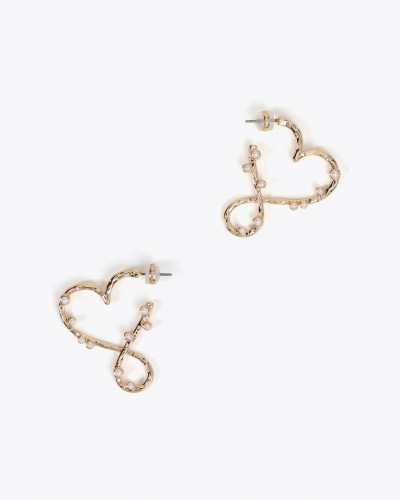 INFINITY HEART EARRINGS WITH SMALL FAUX PEARLS