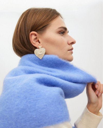 TEXTURED HEART EARRINGS WITH LOGO