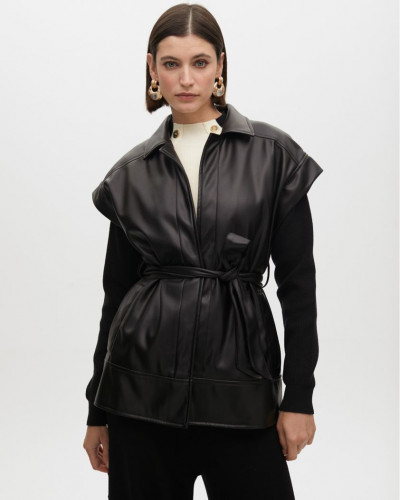 WAISTCOAT LEATHER WITH BELT