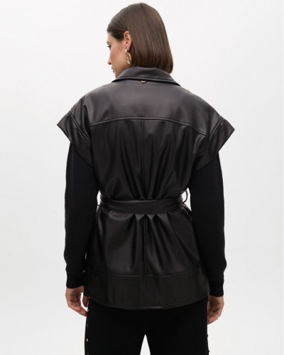 WAISTCOAT LEATHER WITH BELT